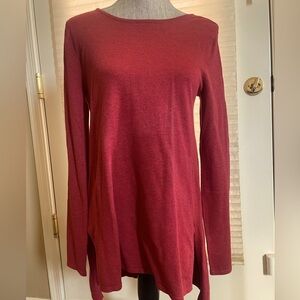 Chelsea & Theodore Red Long Sleeve Tunic Sweater
